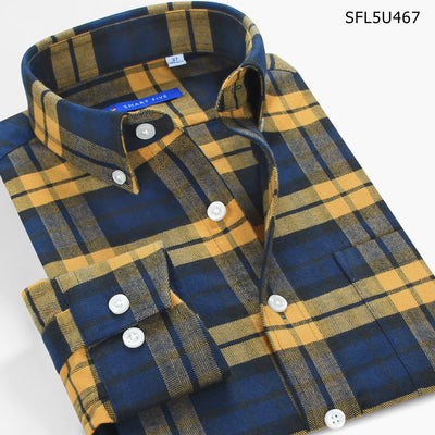 Camisa de Franela Cuadros Hombre Manga Larga Slim Fit Casual Negocios - Image 7
