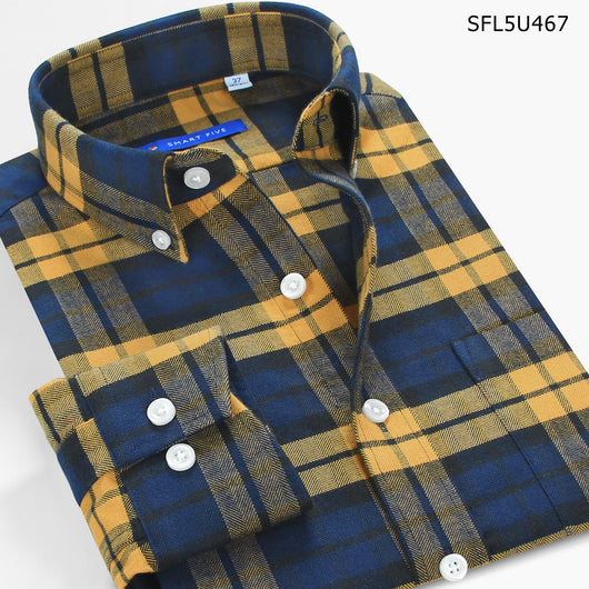 Camisa de Franela Cuadros Hombre Manga Larga Slim Fit Casual Negocios - Image 7