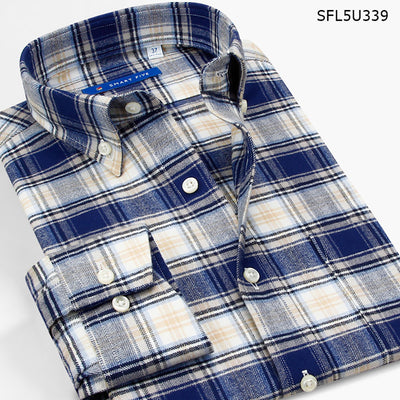 Camisa de Franela Cuadros Hombre Manga Larga Slim Fit Casual Negocios - Image 5