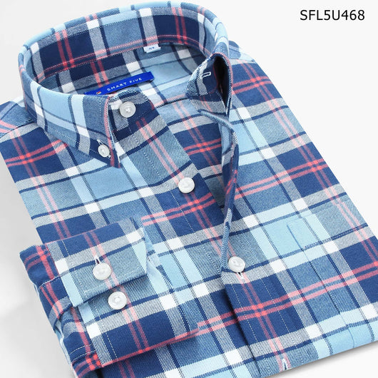 Camisa de Franela Cuadros Hombre Manga Larga Slim Fit Casual Negocios - Image 8