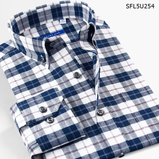 Camisa de Franela Cuadros Hombre Manga Larga Slim Fit Casual Negocios - Image 10