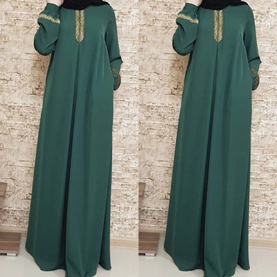 Vestido Largo Estilo Étnico Holgado con Estampado - Diseño Princesa