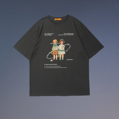 Camiseta Retro Estampada Unisex - Estilo Vintage Casual para Parejas - Image 11