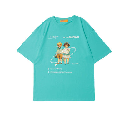 Camiseta Retro Estampada Unisex - Estilo Vintage Casual para Parejas - Image 6