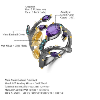 Anillo de Plata 925 con Amatista - Diseño Artesanal Italiano - Image 4