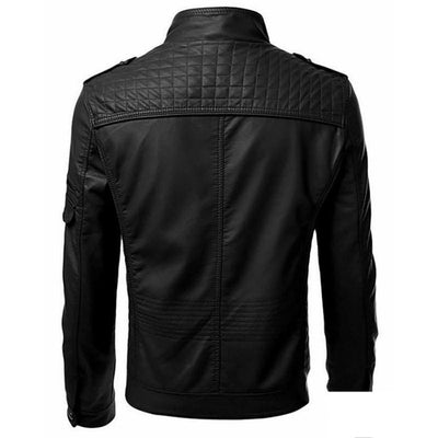 Chaqueta de Cuero Casual para Hombre - Estilo Europeo con Cierre de Cremallera - Image 16