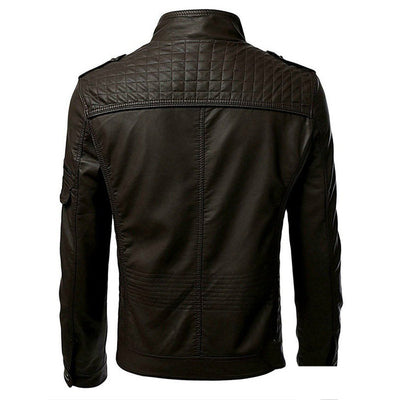 Chaqueta de Cuero Casual para Hombre - Estilo Europeo con Cierre de Cremallera - Image 4