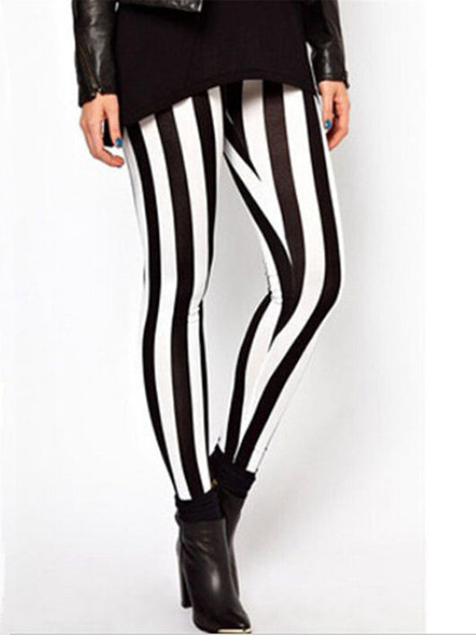 Leggins de Rayas Verticales Blancas y Negras para Primavera - Image 6