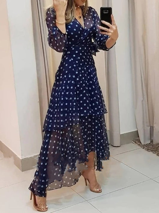 Vestido Azul Estampado para Mujer - Diseño Moderno y Versátil