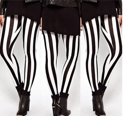Leggins de Rayas Verticales Blancas y Negras para Primavera - Image 3