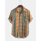 Camisa de Playa Manga Corta a Rayas para Hombre