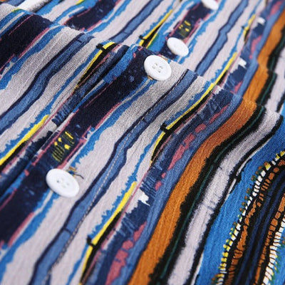Camisa de Playa Manga Corta a Rayas para Hombre - Image 4