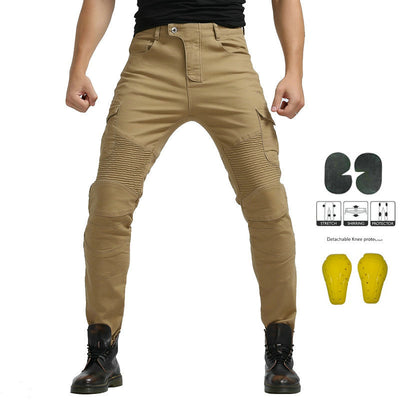 Pantalones de Motociclismo Tácticos Verde Militar con Múltiples Bolsillos y Protección Anti-Caída - Image 10