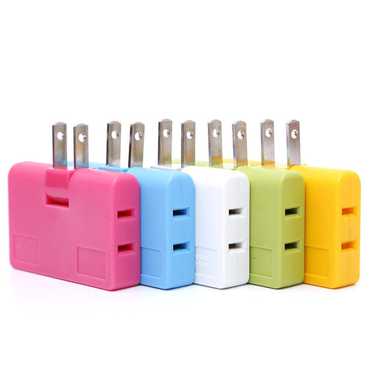 Adaptador Convertidor de Enchufe US Ultra Delgado - Enchufe Giratorio 1 a 3 Tomas Portátil