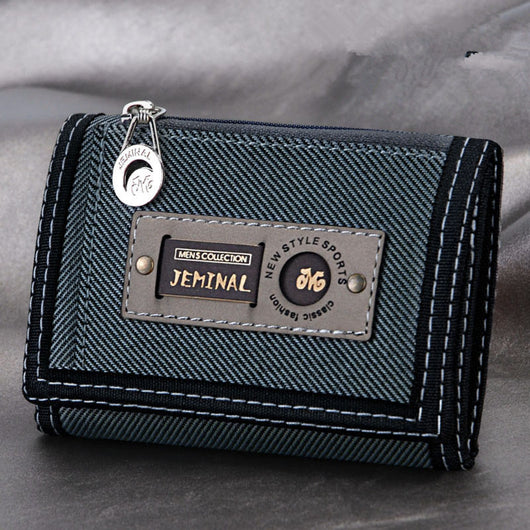 Billetera Pequeña de Lona para Hombre con Cierre y Compartimentos Múltiples - Image 5