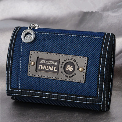 Billetera Pequeña de Lona para Hombre con Cierre y Compartimentos Múltiples - Image 2