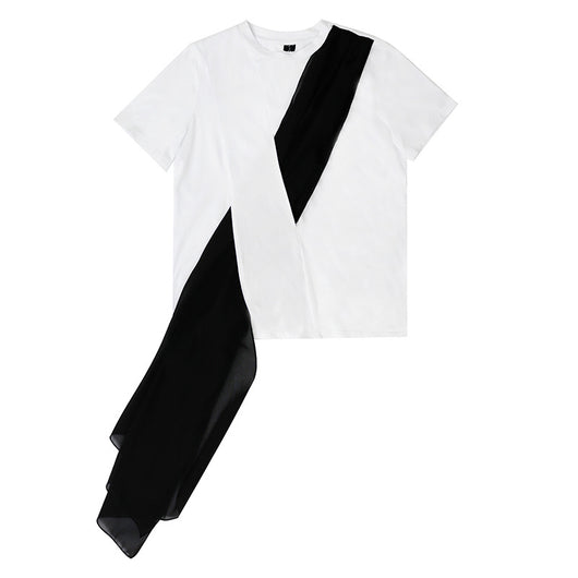 Blusa Coreana de Manga Corta con Diseño Exclusivo y Detalles en Organza - Image 9