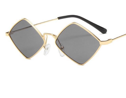 Gafas de Sol Retro Diamante con Montura Irregular de Metal - Image 21