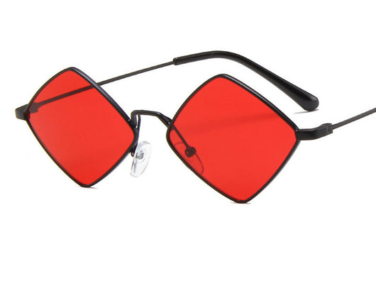 Gafas de Sol Retro Diamante con Montura Irregular de Metal - Image 8