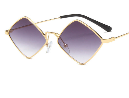 Gafas de Sol Retro Diamante con Montura Irregular de Metal - Image 4