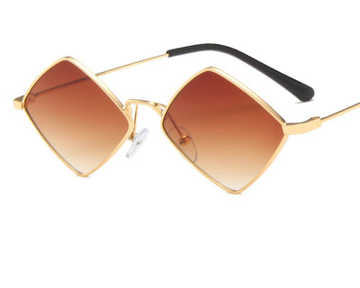Gafas de Sol Retro Diamante con Montura Irregular de Metal - Image 3