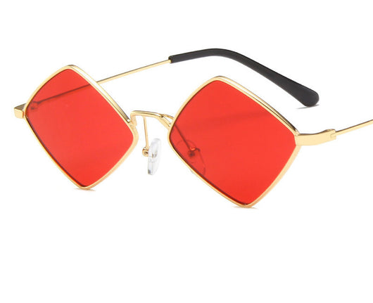 Gafas de Sol Retro Diamante con Montura Irregular de Metal - Image 7