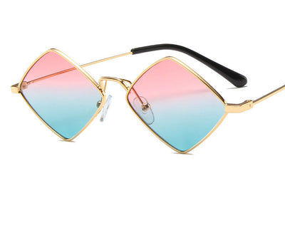 Gafas de Sol Retro Diamante con Montura Irregular de Metal - Image 10