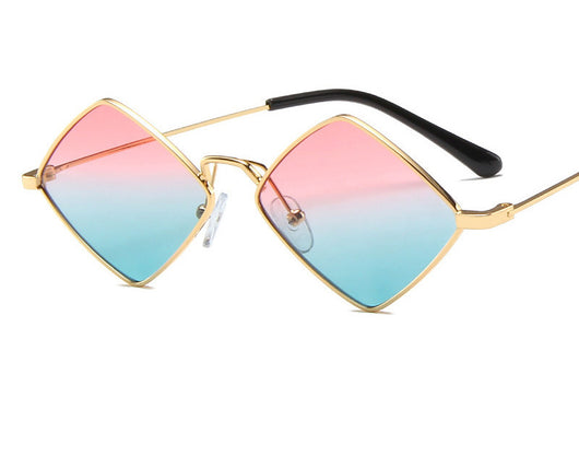 Gafas de Sol Retro Diamante con Montura Irregular de Metal - Image 10