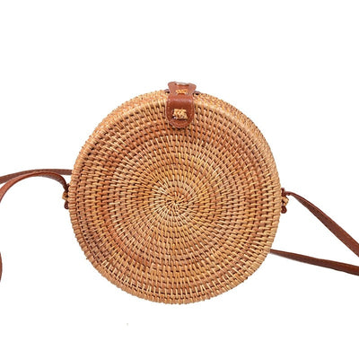 Bolsa Tejida Redonda con Solapa Diagonal de Una Sola Correa - Image 3