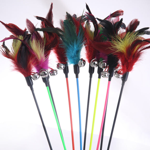 Juguete Interactivo de Pluma para Gatos - Vara Divertida Grande