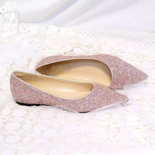 Zapatos de Novia Planos con Lentejuelas - Dorados Brillantes para Novia y Damas de Honor - Image 7