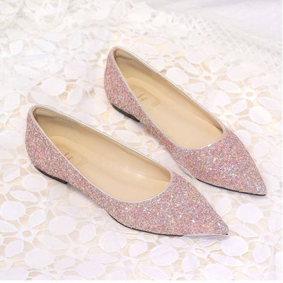 Zapatos de Novia Planos con Lentejuelas - Dorados Brillantes para Novia y Damas de Honor - Image 4