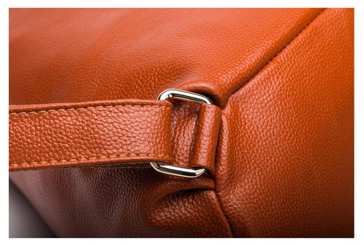 Mochila de Cuero Genuino Textura Litchi Estilo Preppy para Adolescentes - Image 17