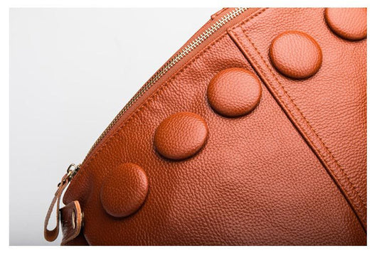 Mochila de Cuero Genuino Textura Litchi Estilo Preppy para Adolescentes - Image 12