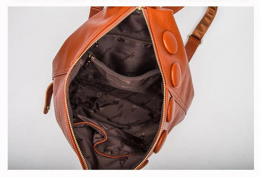 Mochila de Cuero Genuino Textura Litchi Estilo Preppy para Adolescentes - Image 20