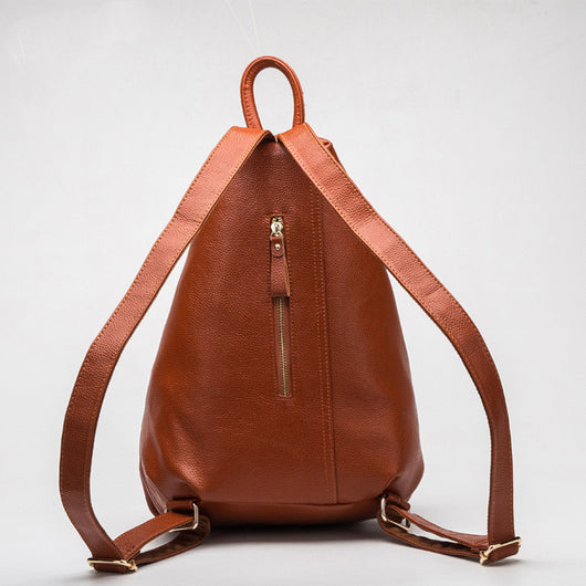 Mochila de Cuero Genuino Textura Litchi Estilo Preppy para Adolescentes - Image 21