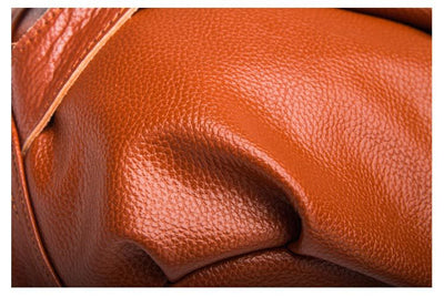 Mochila de Cuero Genuino Textura Litchi Estilo Preppy para Adolescentes - Image 31