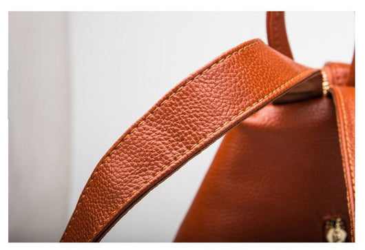 Mochila de Cuero Genuino Textura Litchi Estilo Preppy para Adolescentes - Image 23