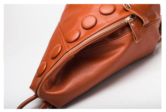 Mochila de Cuero Genuino Textura Litchi Estilo Preppy para Adolescentes - Image 28
