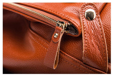 Mochila de Cuero Genuino Textura Litchi Estilo Preppy para Adolescentes - Image 29