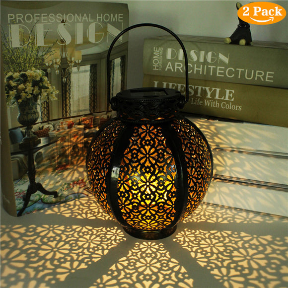 Lámpara Solar Colgante de Hierro Forjado para Jardín - Decoración Exterior Impermeable