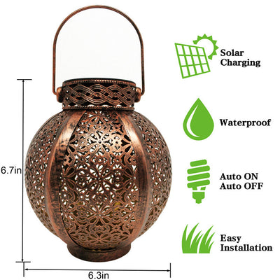 Lámpara Solar Colgante de Hierro Forjado para Jardín - Decoración Exterior Impermeable - Image 3