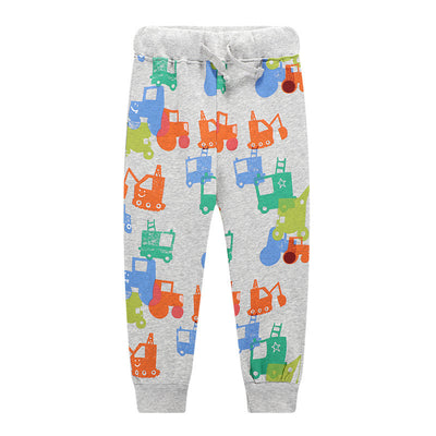 Pantalones Infantiles Estilo Occidental con Estampado de Excavadora - Algodón Primavera Otoño - Image 7