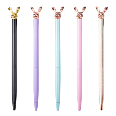 Bolígrafo Metálico Giratorio Diseño Conejito Coreano - Pluma Premium Personalizable