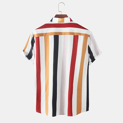 Camisa de Manga Corta a Rayas para Hombre - Image 7