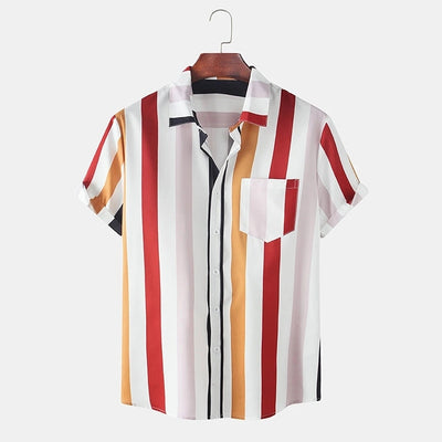 Camisa de Manga Corta a Rayas para Hombre - Image 8