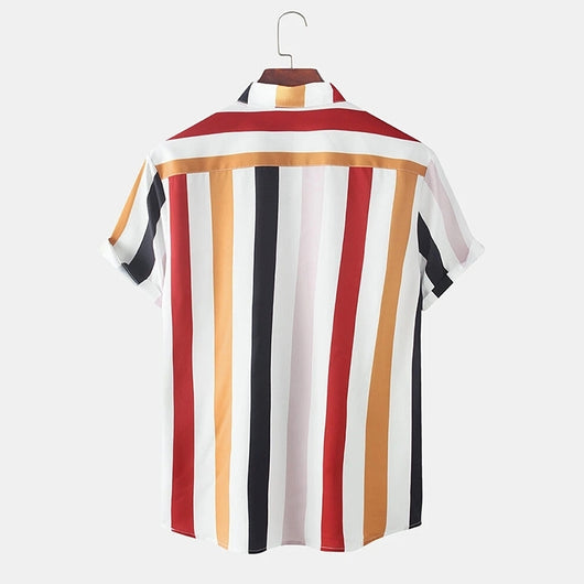 Camisa de Manga Corta a Rayas para Hombre - Image 2