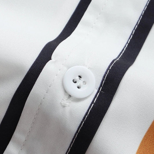 Camisa de Manga Corta a Rayas para Hombre - Image 4