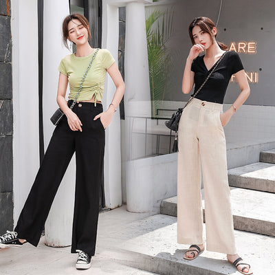 Pantalones Anchos de Lino y Algodón con Caída Elegante - Image 7