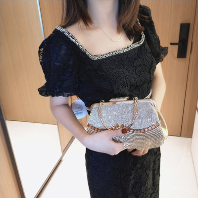 Vestido de Noche Elegante Asimétrico con Bolso Bandolera